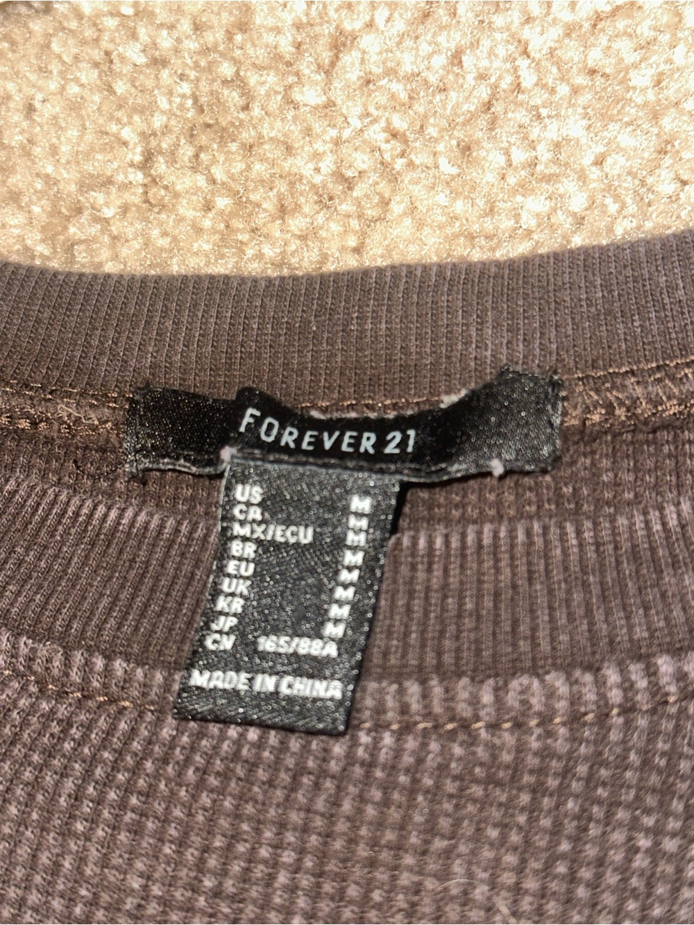 Long Sleeve Ribbed Tee - Brown - Picture 2 of 3